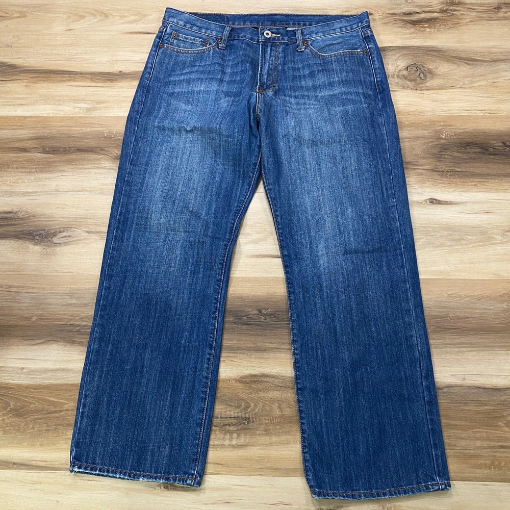 Lucky Brand Jeans 34 Mens Wide Straight Leg 100% Cotton Short Blue 7MD1298